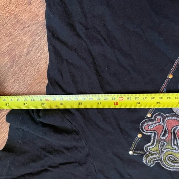 Aerosmith Black Tee with Silver stud Logo crop top - Picture 4 of 4